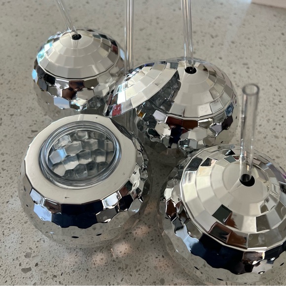 Groovy Disco Ball Cups with Straws - Picture 3 of 4